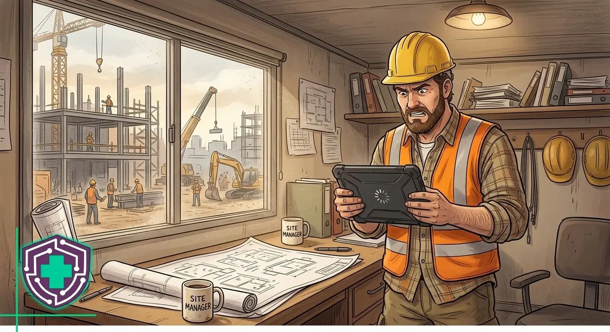 Construction crew working with managed IT support