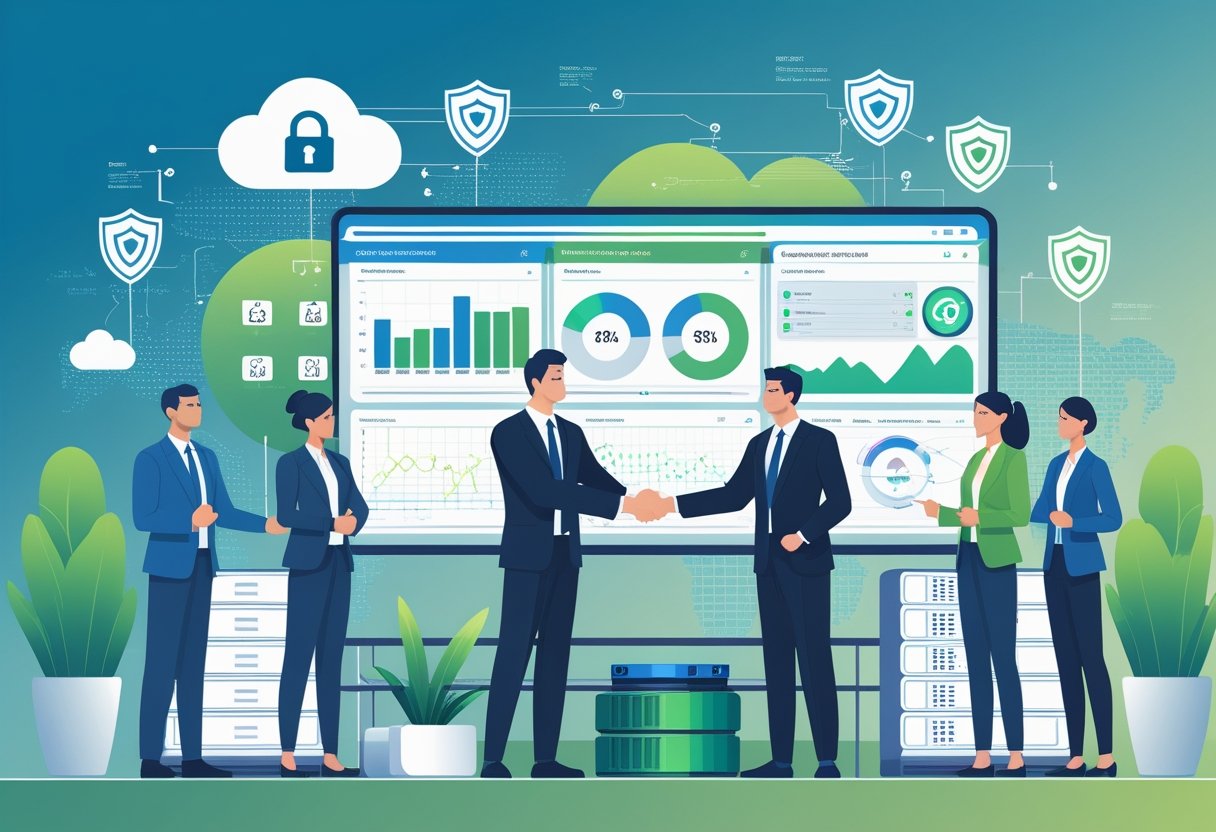 Business team working with IT provider on managed services