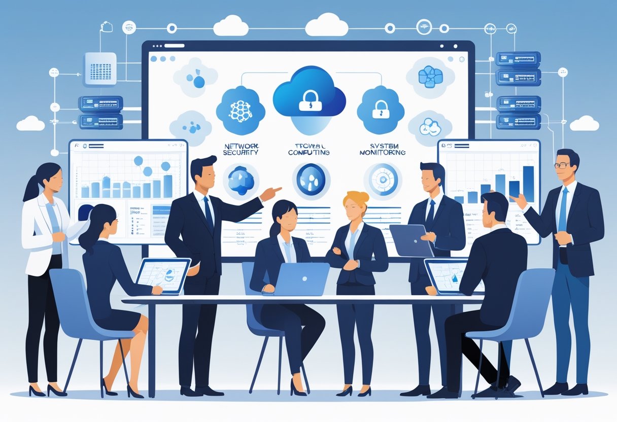 Team collaborating on IT strategy and managed services planning